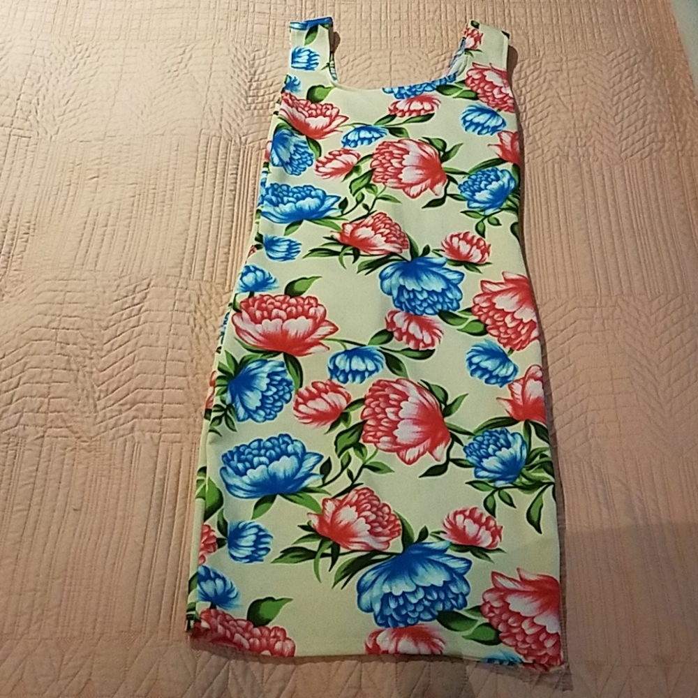 Fitted Floral Tank Dress